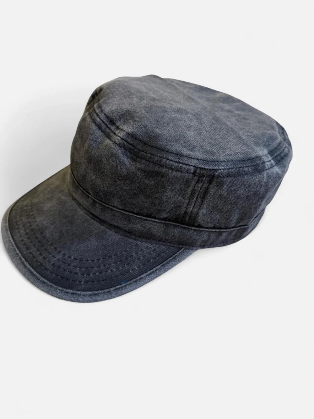 Y2K Charcoal Gray Cadet Hat with Adjustable Buckle